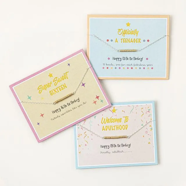 Teenage Milestone Birthday Necklace