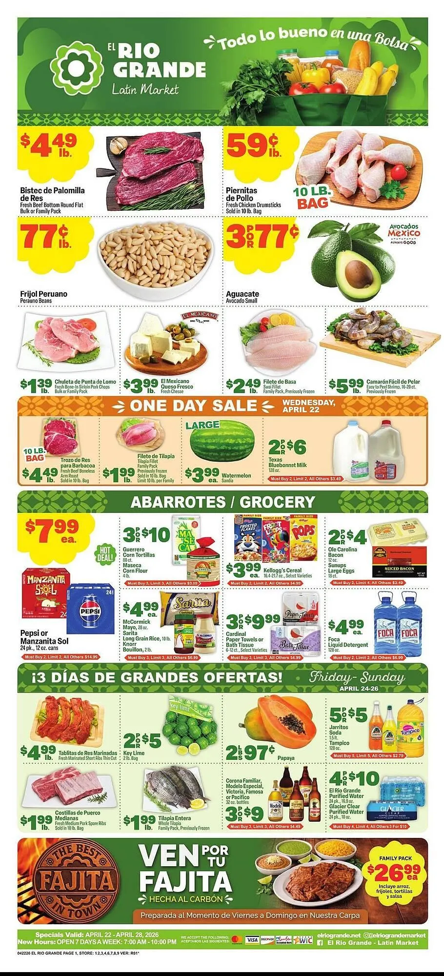 Weekly ad El Rio Grande weekly ad from April 22 to April 28 2026 - Page 1
