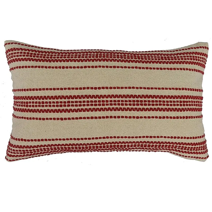 allen + roth 12-in x 20-in Red Oblong Indoor Decorative Pillow