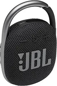 JBL Clip 4 - Portable Mini Bluetooth Speaker, big audio and punchy bass, integrated carabiner, IP67 waterproof and dustproof, 10 hours of playtime, speaker for home, outdoor and travel (Black)