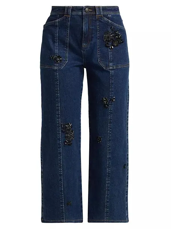 Andy Embellished Crop Jeans