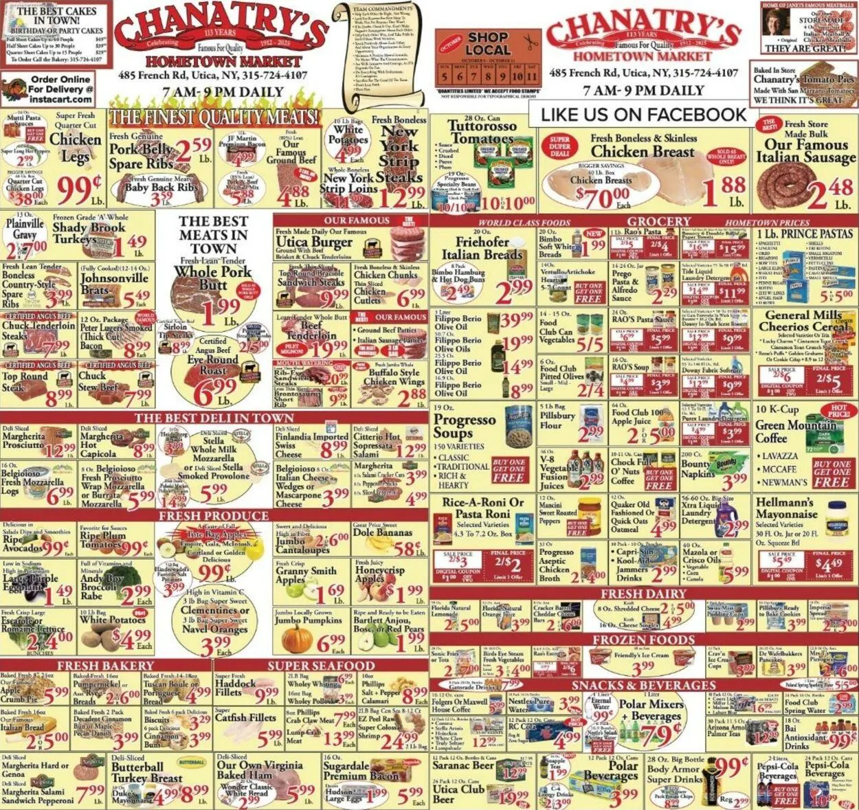 Weekly ad Chanatry's Hometown Market from October 4 to October 10 2025 - Page 1
