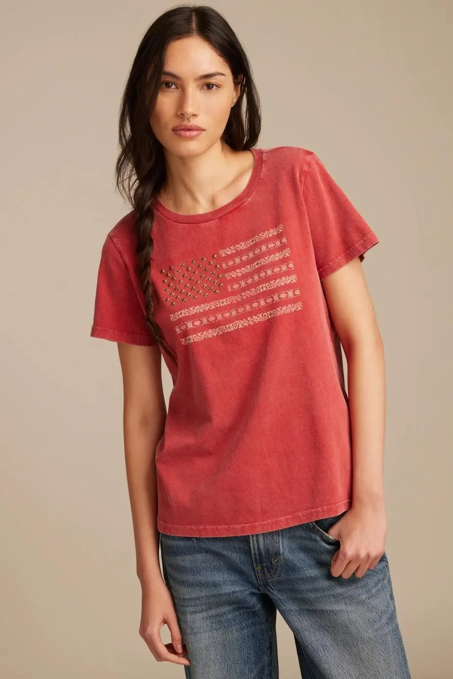 studded flag classic crew