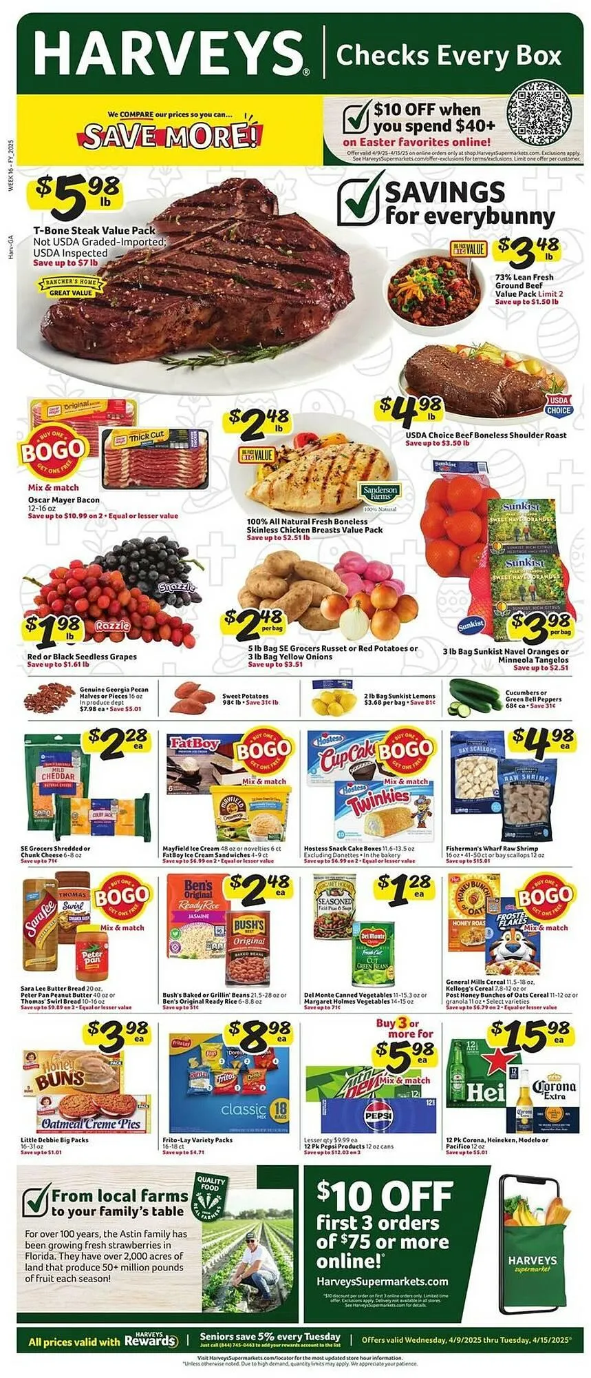 Weekly ad Harveys Supermarkets Weekly Ad from April 9 to April 15 2025 - Page 1