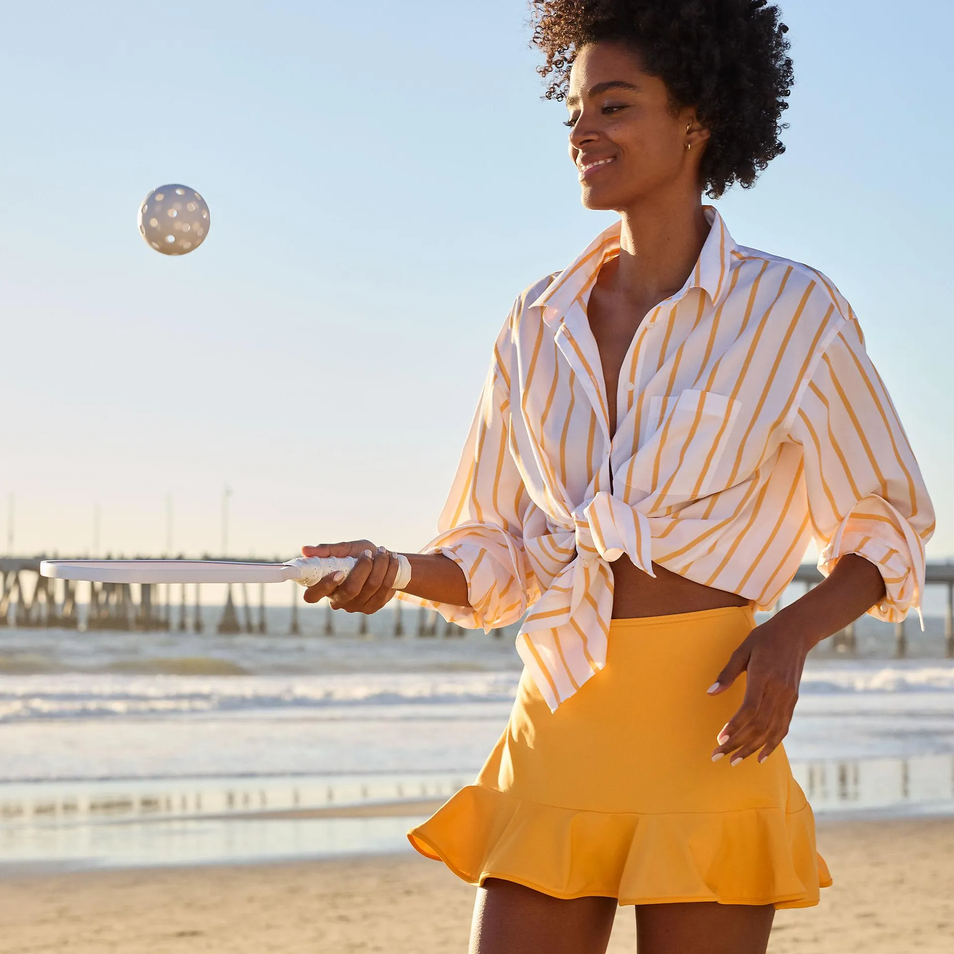 Women's Ruffle Hem Mini Swim Skirt