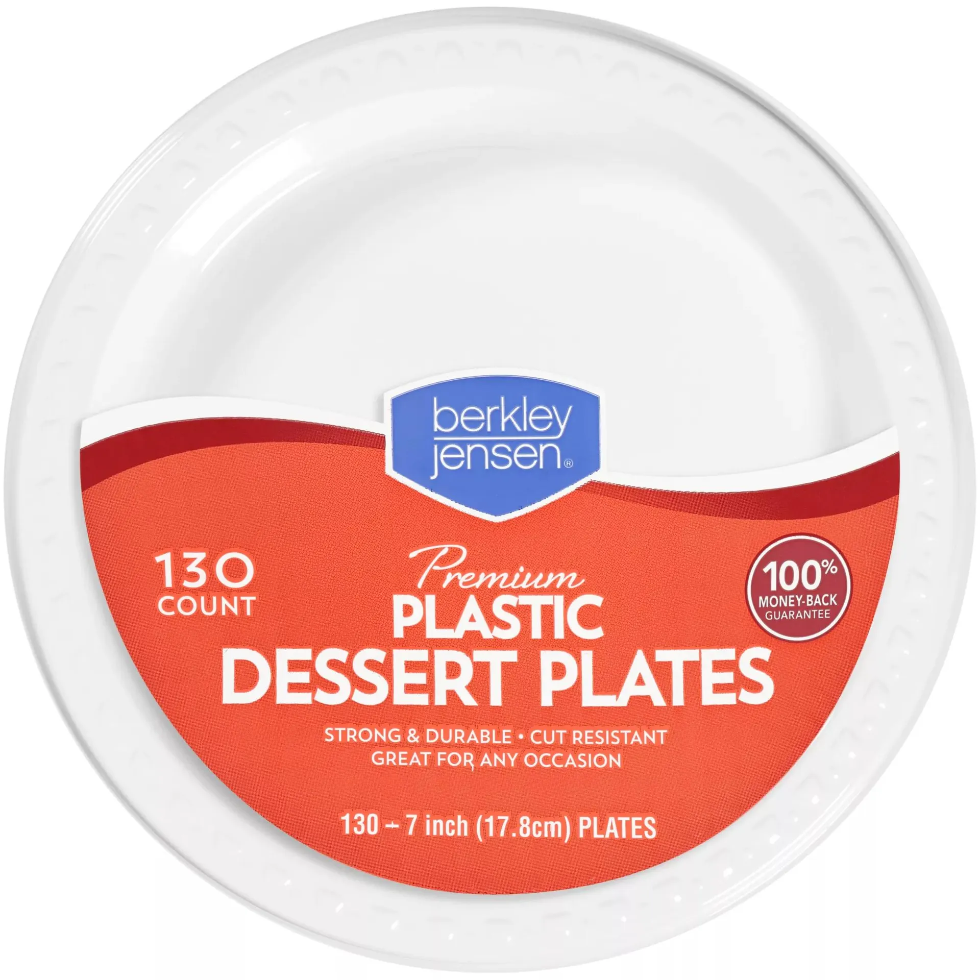 Berkley Jensen Premium 7" Plastic Dessert Plates, 130 ct.