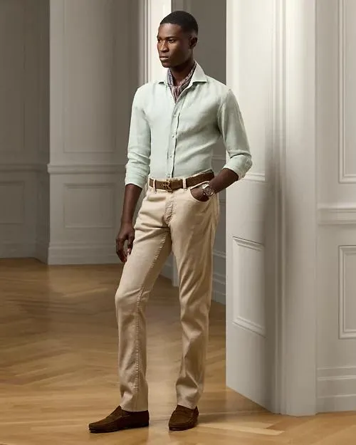 Slim Fit Stretch Linen-Cotton Jean