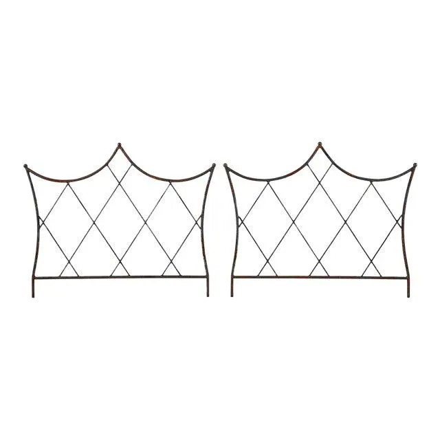 Regency Style Iron and Bronze Headboards - a Pair