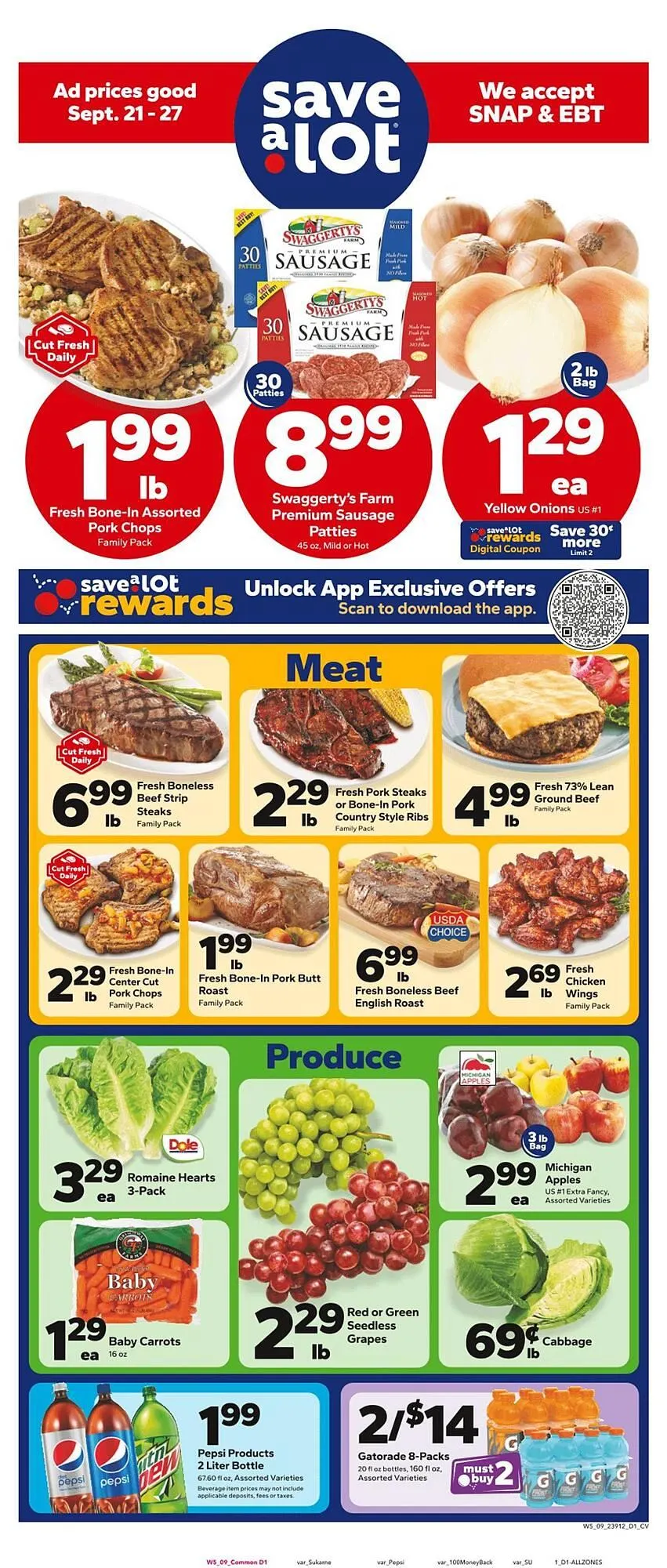 Weekly ad Save a Lot weekly ad from September 21 to September 27 2025 - Page 1