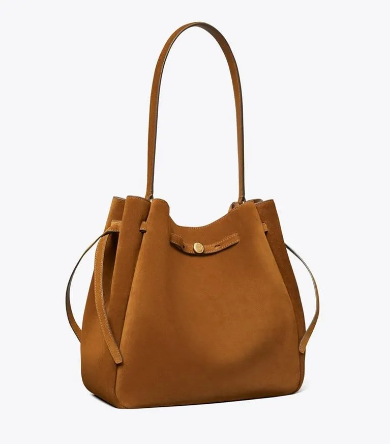 LARGE ROMY SUEDE BUCKET BAG