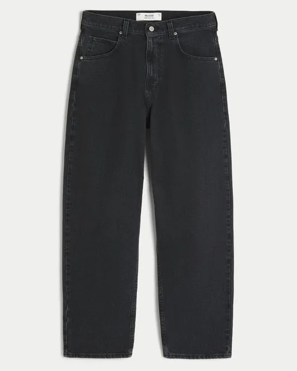 Washed Black Skater Baggy Jeans