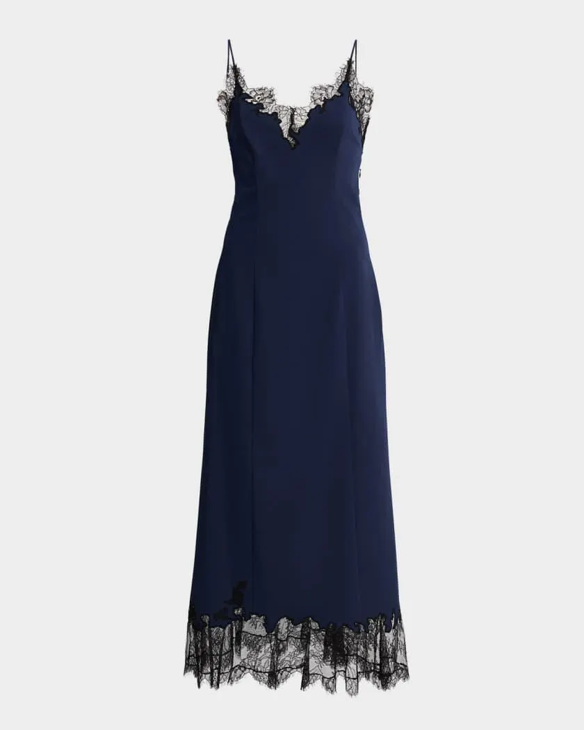 Nadia Lace-Trimmed Midi Dress