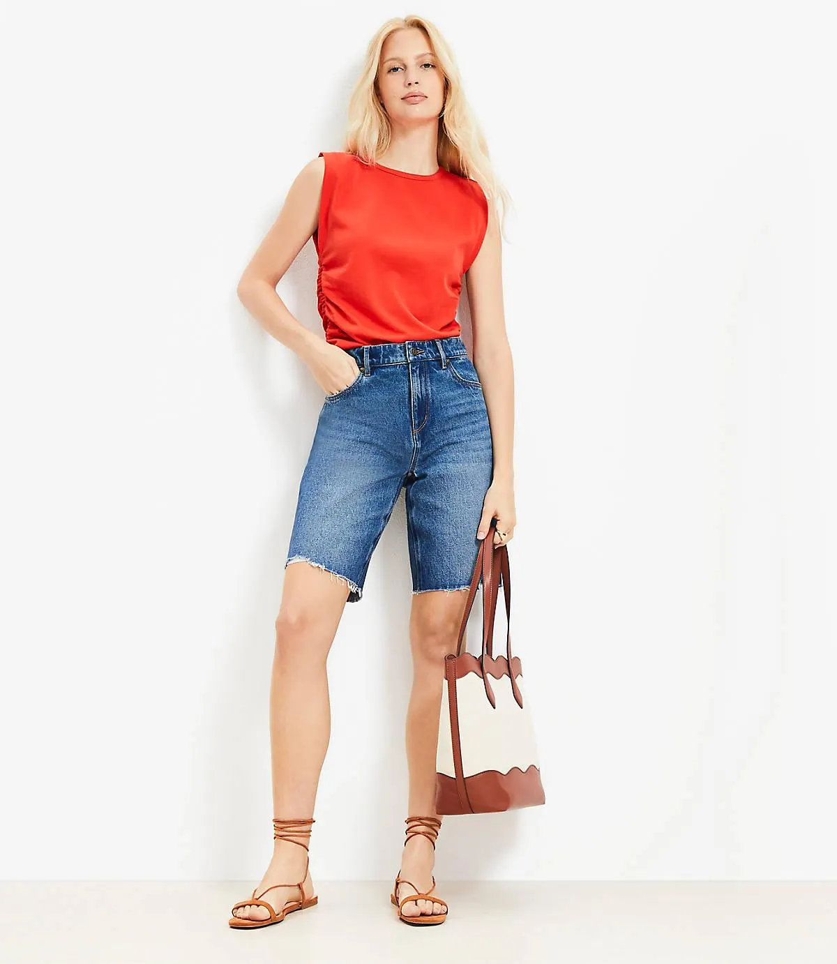 Denim Bermuda Shorts in Vintage Dark Wash
