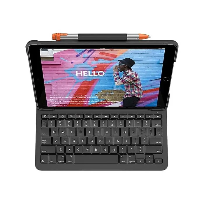 Logitech Slim Folio Plastic Keyboard Case for 10.2" iPad,