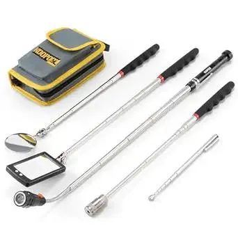 Telescoping Magnetic Pickup Tool Set, Inspection Mirror Telescoping, LED Flashlight, Cool Gadgets for Men, Gifts for Dad, Husband, Kids, Boyfriend, Magnet Stick (Yellow)