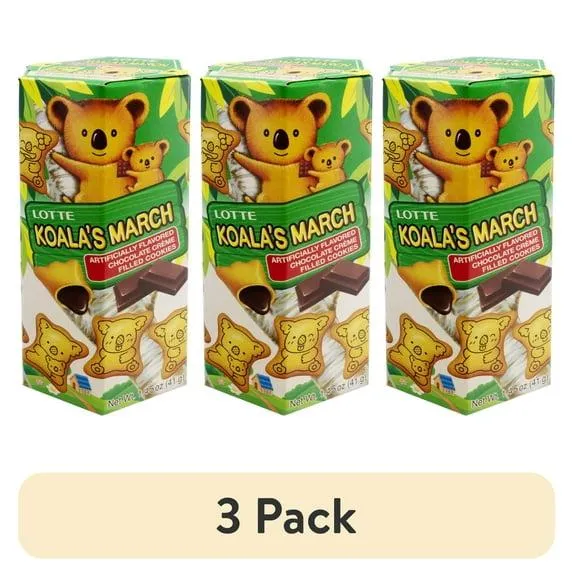 (3 pack) Lotte Koala's March Chocolate Snack, 1.45 oz