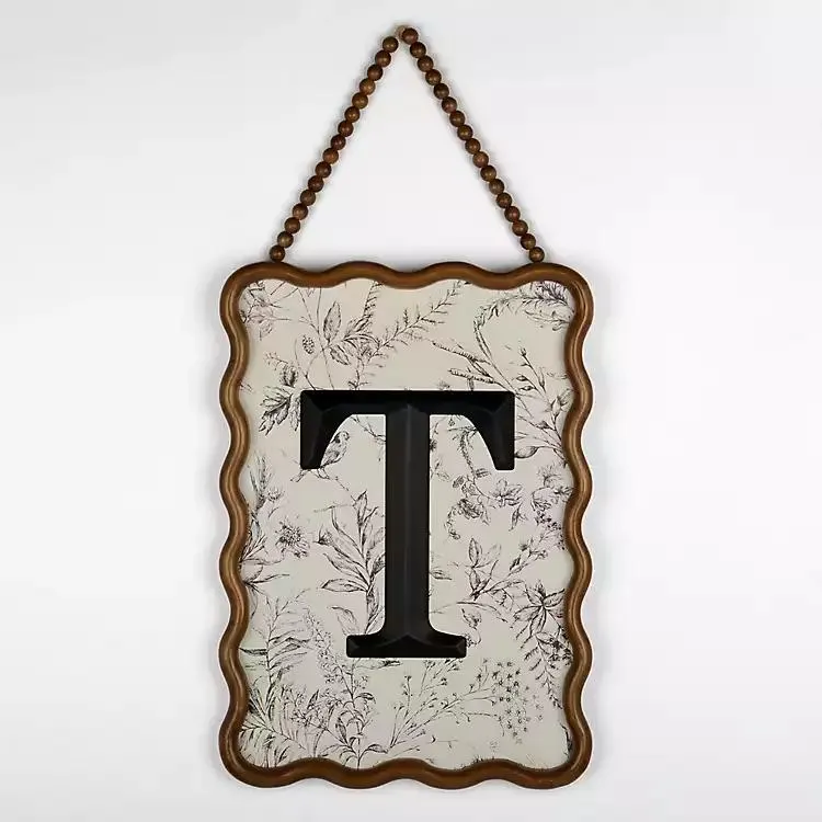 Toile Monogram T Wavy Wall Plaque