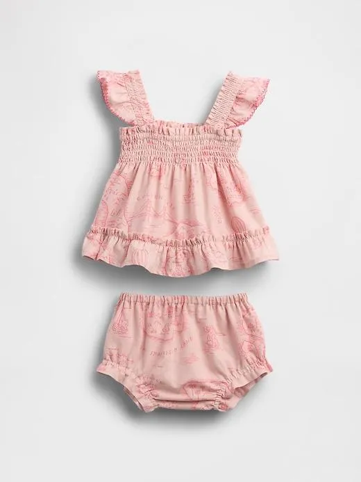 Baby Linen-Cotton Toile Outfit Set