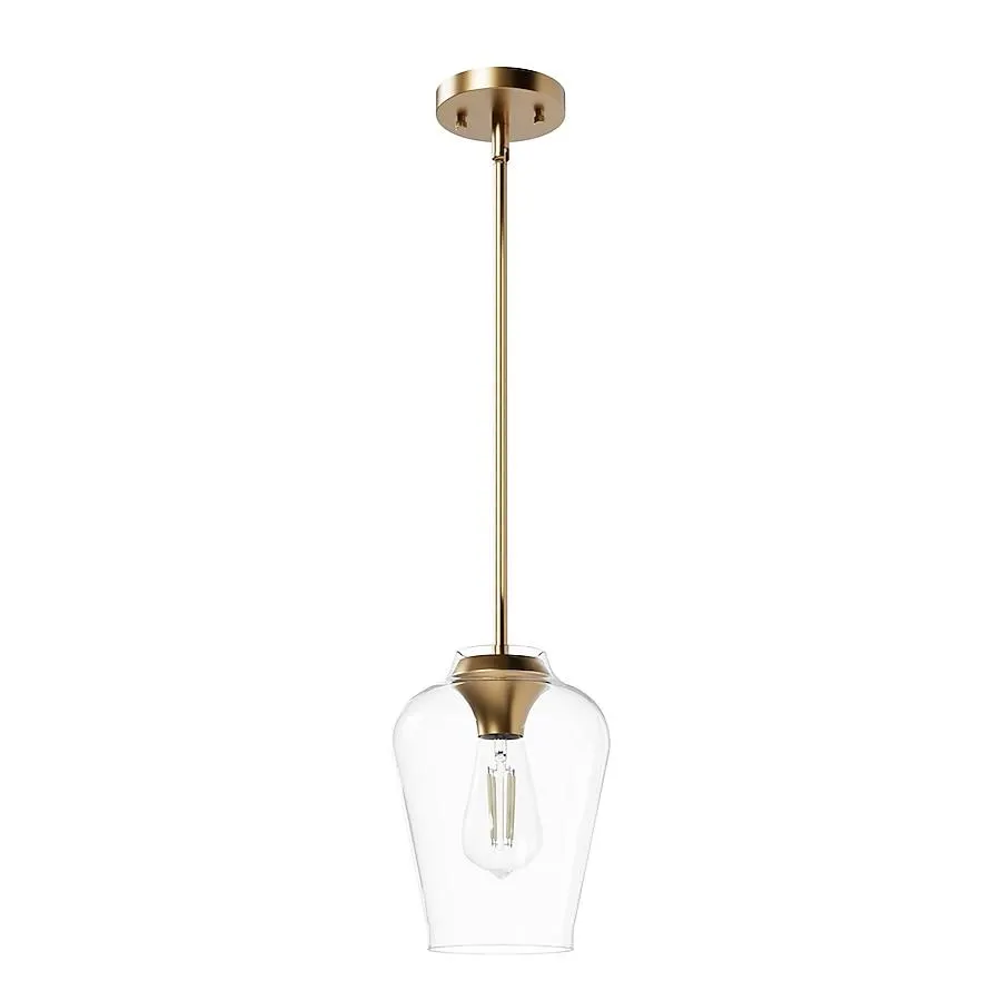 Hunter Vidria 1 -Light Alturas Gold Modern/contemporary Clear glass Globe Mini Hanging Pendant light