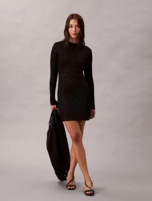 Lurex Merino Wool Blend Mini Sweater Dress