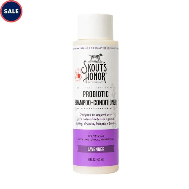 Skout's Honor Probiotic Shampoo Plus Conditioner Lavender for Dogs, 16 fl. oz.