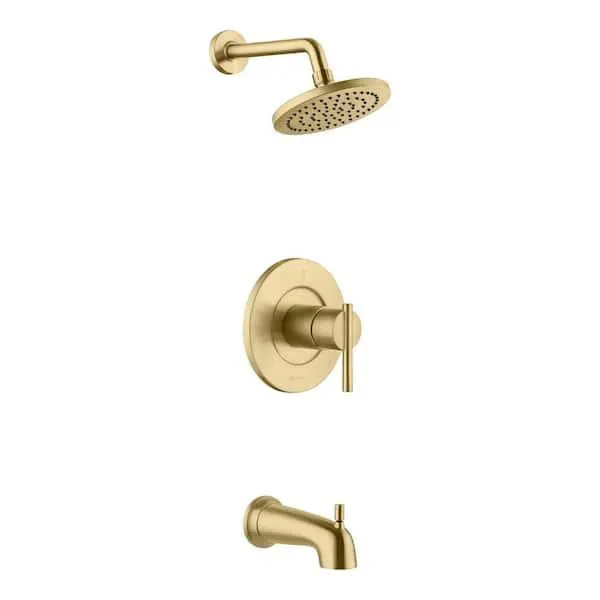 Dorind Single-Handle 1-Spray Tub and Shower Faucet 1.8 GPM in Matte Gold (Valve Included)