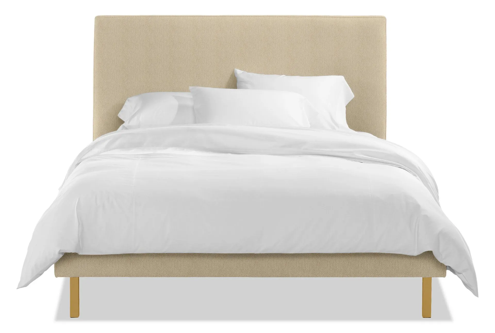 Ella Queen Bed in Tatum Natural w/Brushed Gold Legs