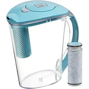 Brita Large Water Filter Pitcher for Tap and Drinking Water with 1 Stream Filter, Lasts 2 Months, 10-Cup Capacity, BPA Free, Lake Blue