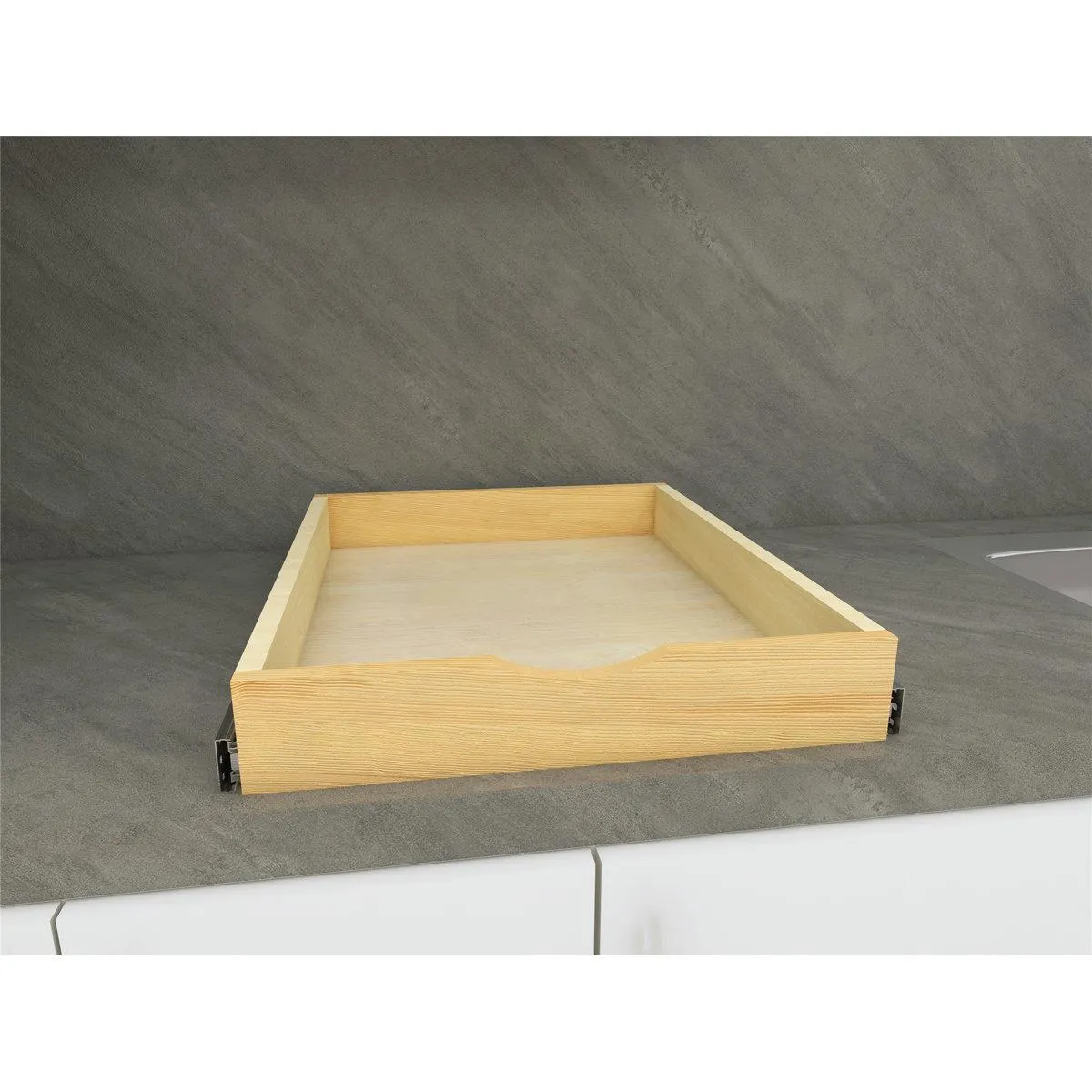 Daiona Solid Wood Pull-Out Drawer Box – 21" Deep Cabinet Organizer in Multiple Widths Out Tray with Brackets