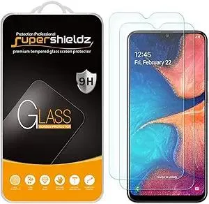 Supershieldz (2 Pack) Designed for Samsung Galaxy A20 (Not Fit for Galaxy S20) Tempered Glass Screen Protector, Anti Scratch, Bubble Free