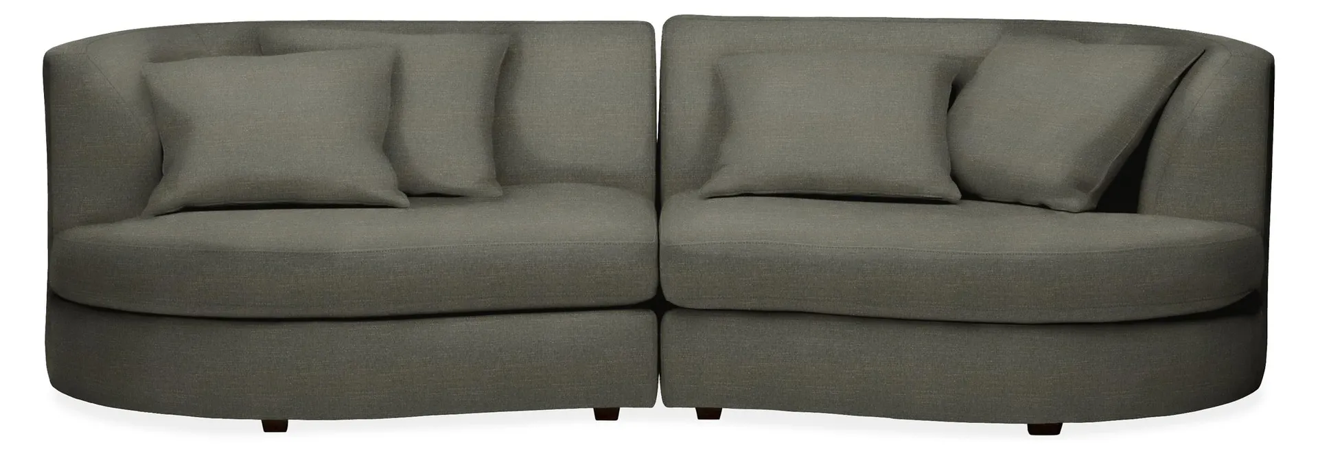 Astaire 100" Two-Piece Sofa in Hawkins Charcoal