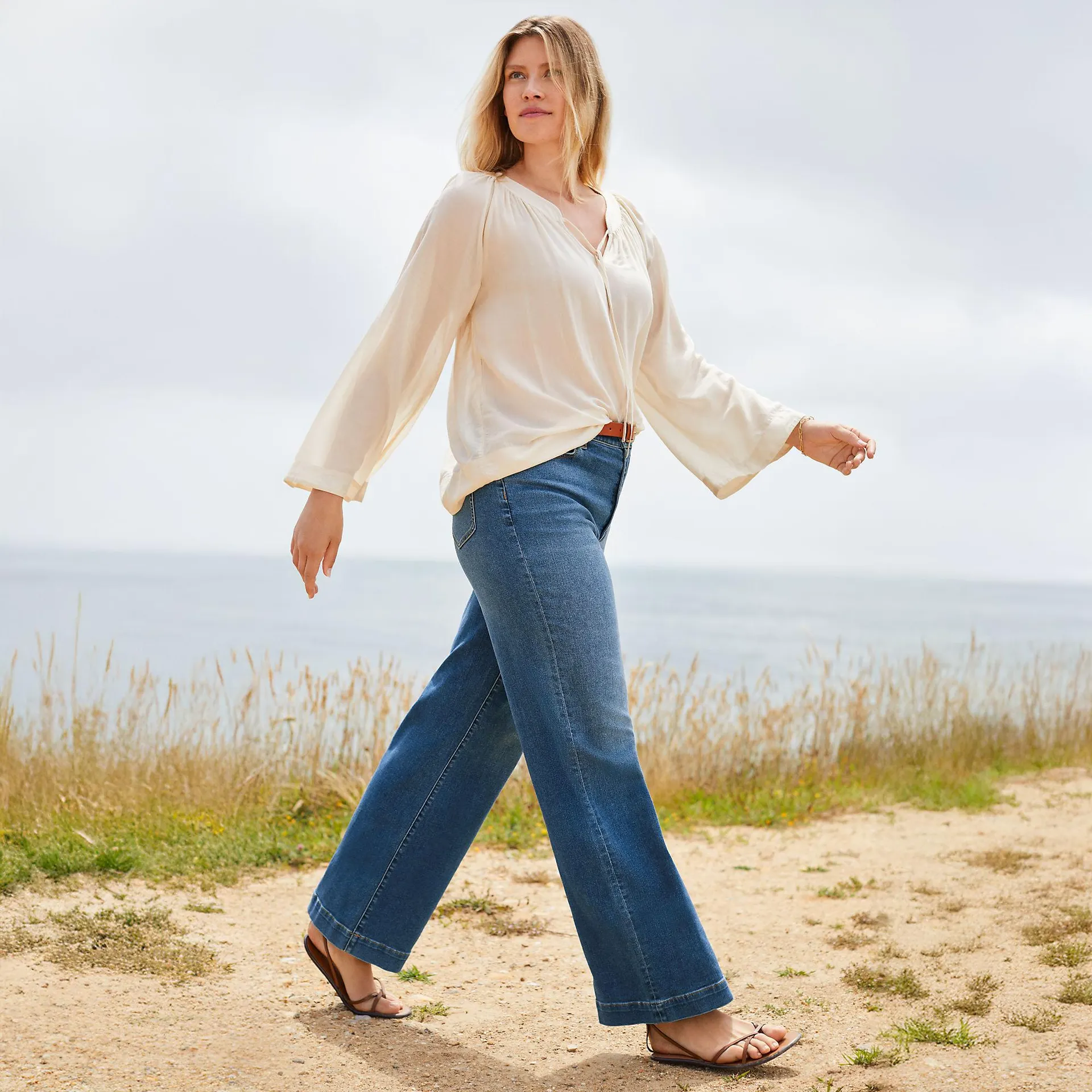 High Rise Wide Leg Denim Jeans