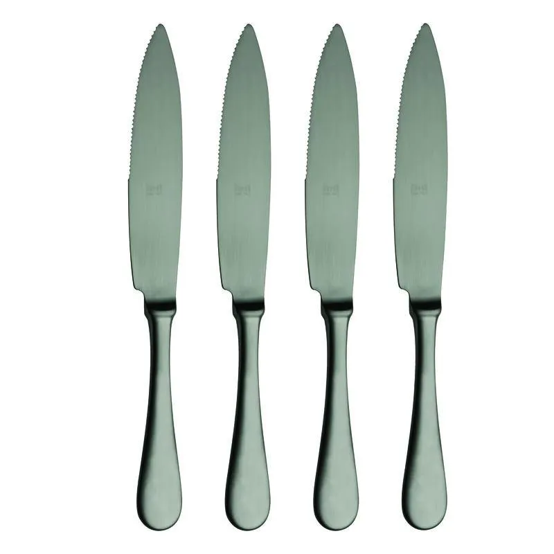 4-Piece Steak Knife Set in Ice Black Gold