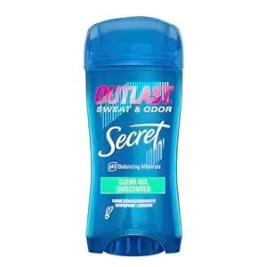 Secret Outlast Antiperspirant Deodorant for Women, 72hr Sweat & Odor Protection, PH Balancing Minerals, Clear Gel, Unscented, 2.6 oz
