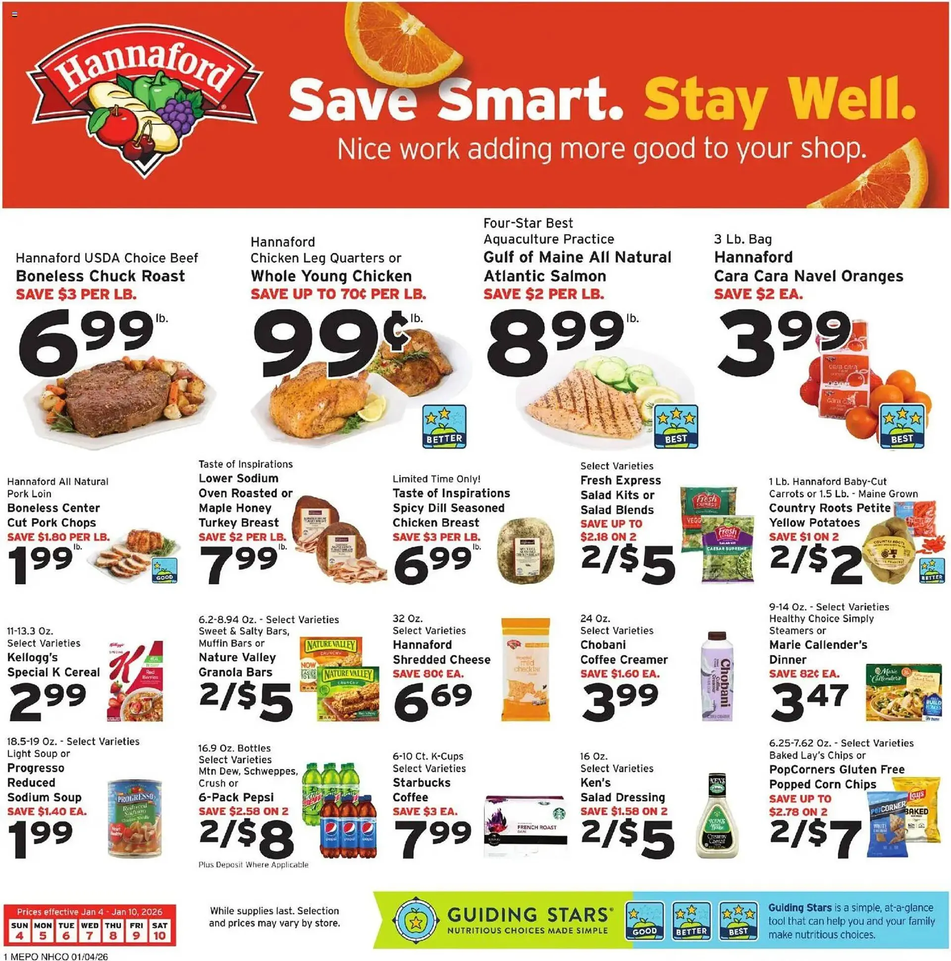 Weekly ad Hannaford flyer from January 4 to January 10 2026 - Page 1
