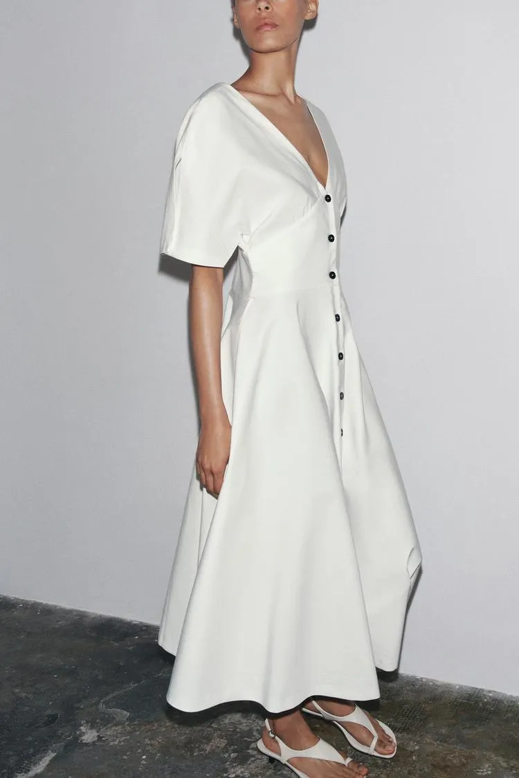 ZW COLLECTION MIDI BUTTON DRESS