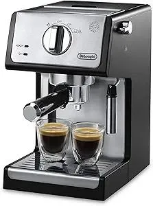 De'Longhi 15-Bar Pump Espresso Machine with Milk Frother & Temperature Control - Compact Home Barista Coffee Maker for Espresso, Latte, Cappuccino & Iced Coffee, Easy to Clean Design