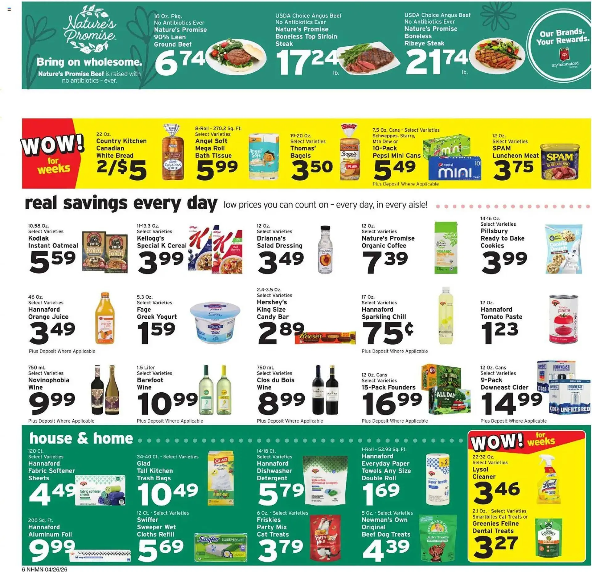 Weekly promotion Hannaford flyer spanning from April 26 to May 3 2026 - Page 6 for Catalogue 365