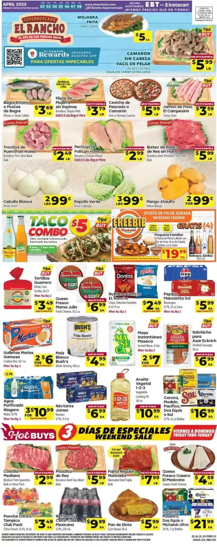 Weekly ad Supermercado El Rancho Weekly ad from April 2 to April 8 2025 - Page 1