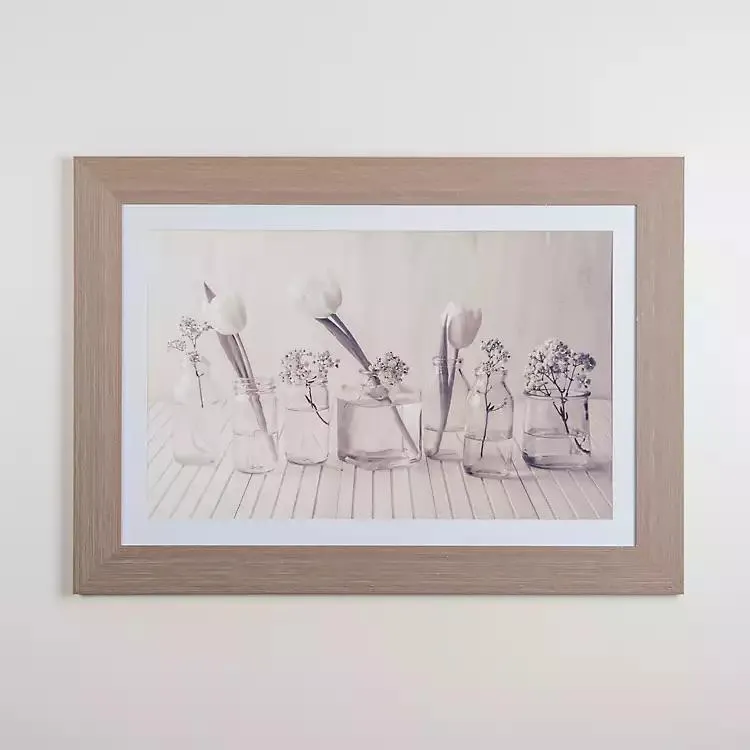 Muted Springtime Blooms Framed Art Print