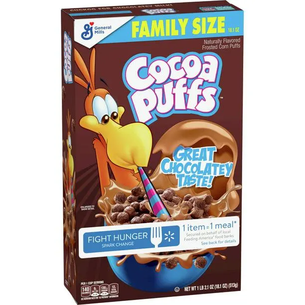 Cocoa Puffs, Chocolate Breakfast Cereal with Whole Grains, 18.1 oz