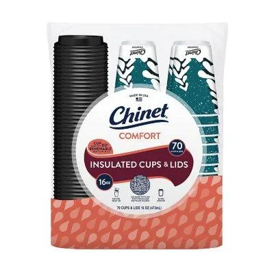 Chinet Comfort Cup and Lids, 16 oz. 70 ct.