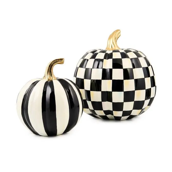Classic Courtly Stripe Small & Check Medium Pumpkin Set