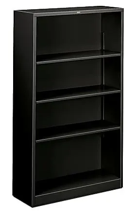 HON® Brigade® 60" 4 Shelf Transitional Bookcase, Black/Dark Finish, Standard Delivery
