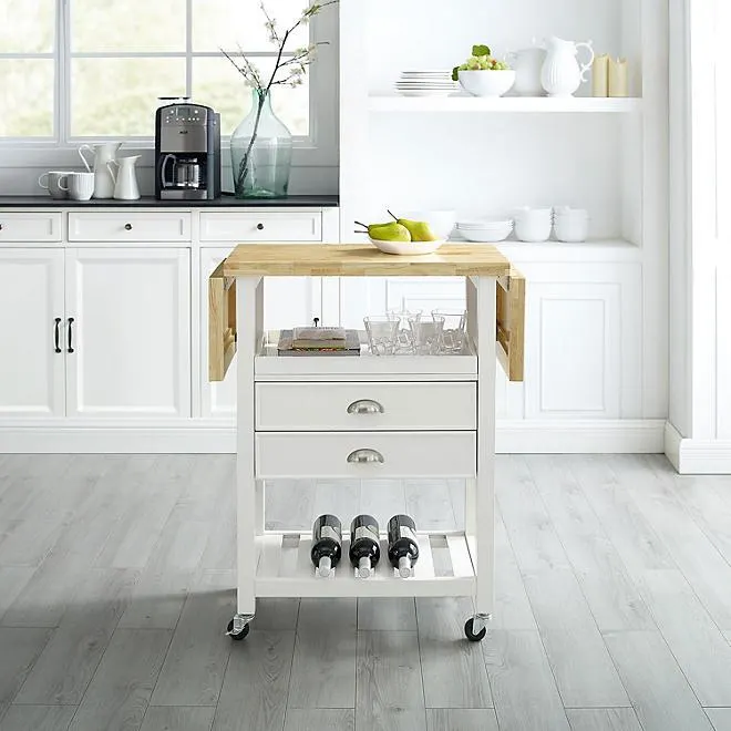 Crosley Furniture Bristol Double Drop Leaf Kitchen Cart, Assorted Colors