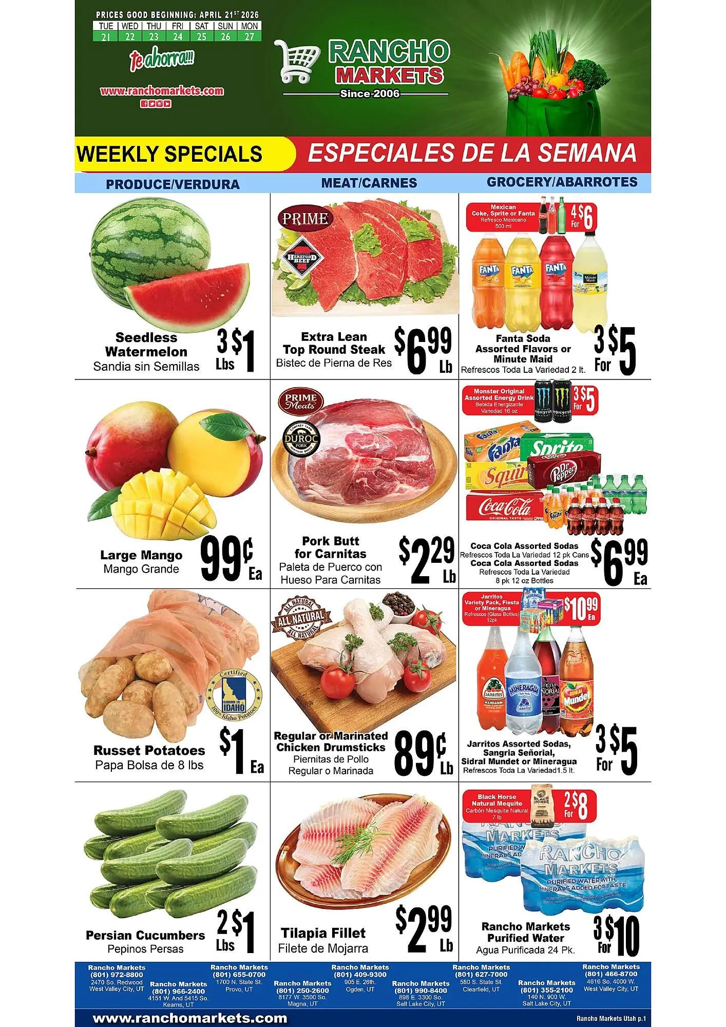 Weekly ad Rancho Markets weekly ad from April 21 to April 27 2026 - Page 1