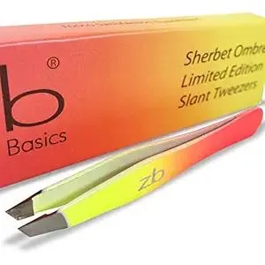 Tweezers - Limited Edition Sherbet Ombre Slant Tip - Best Tweezer for Eyebrow, Facial Hair Removal and your Precision Needs