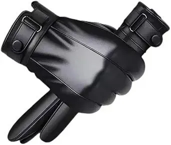 Leather Gloves For Men,Winter Warm Touch Screen Motor Gloves,Soft Cashmere Lining-Christmas, Valentine's Day present