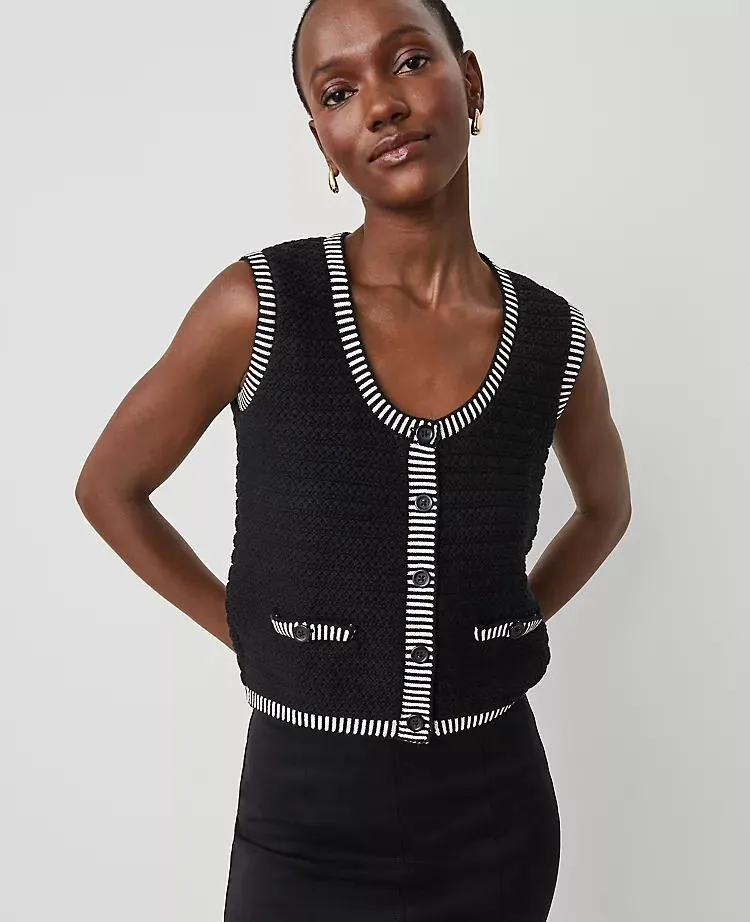 Geo Stitch Sweater Vest