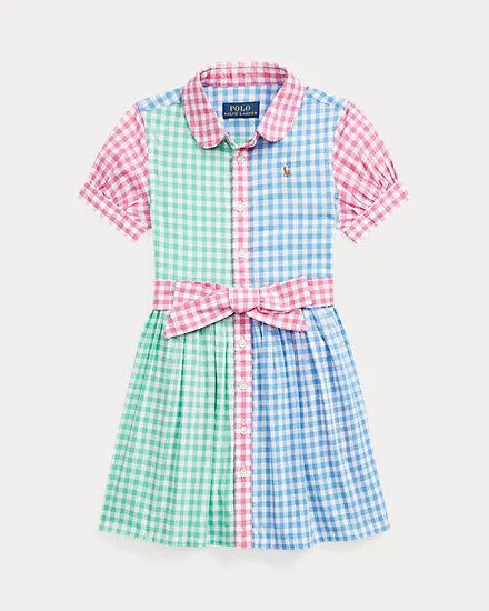 Gingham Cotton Poplin Shirtdress